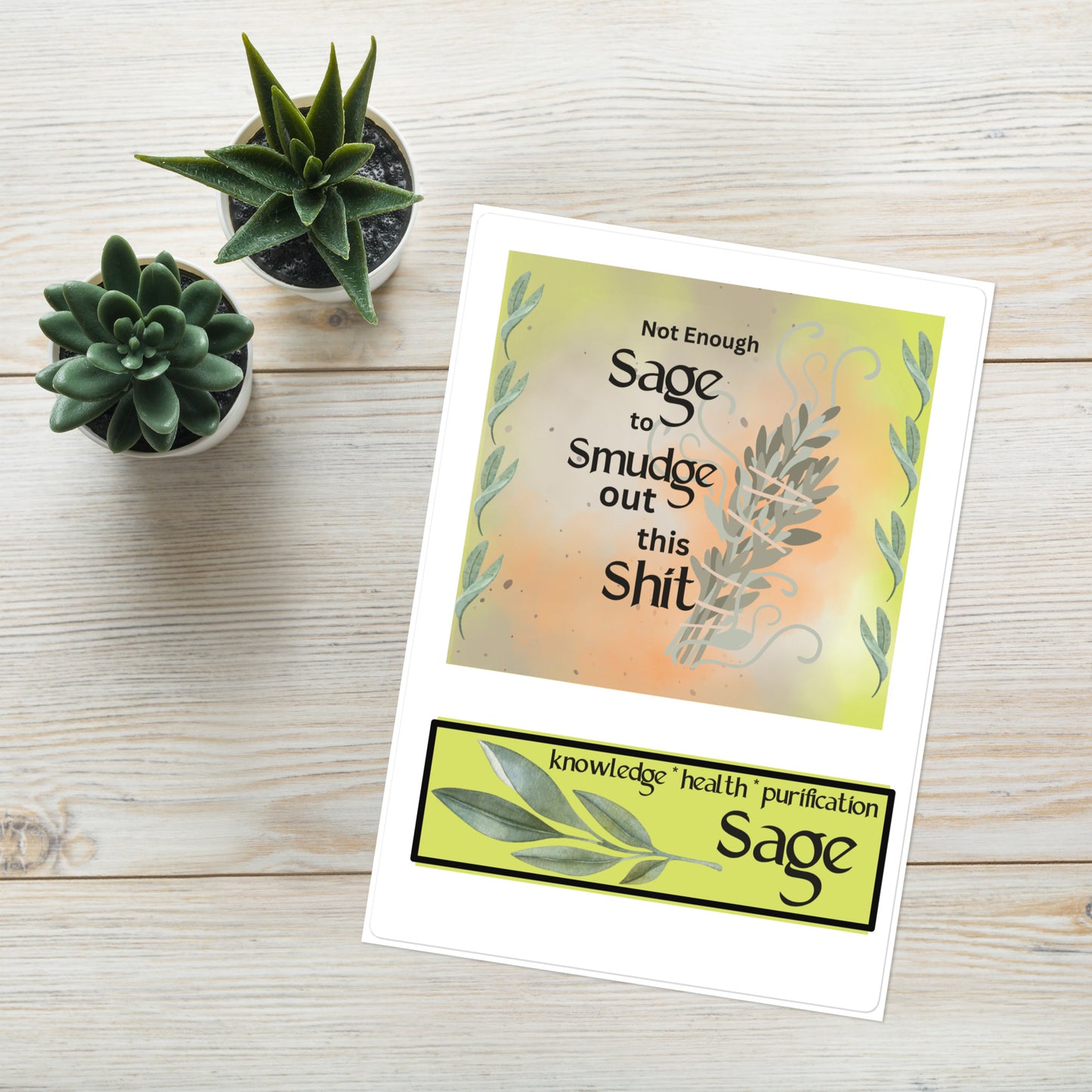 Herbal Sage Smudge Sticker: Kiss Cut Sticker Sheet 6"