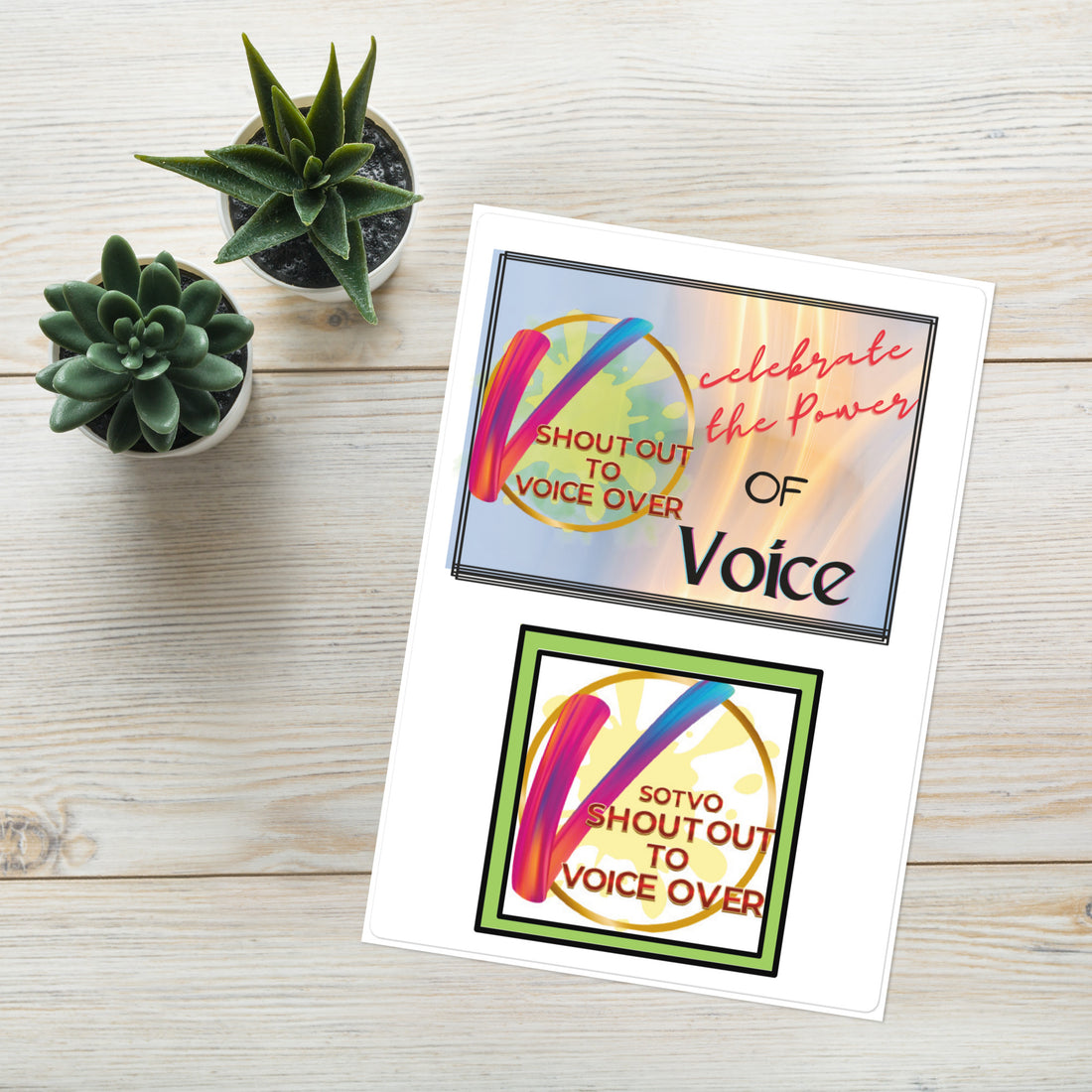 Voice Over Actor: Shout Out: Kiss Cut Sticker Sheet