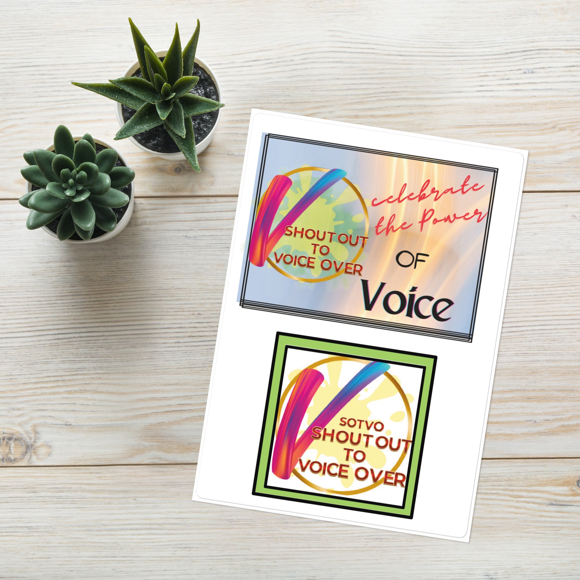 Voice Over Actor: Shout Out: Kiss Cut Sticker Sheet