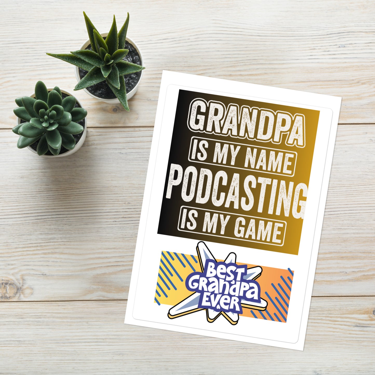 Grandpa Podcasting: Kiss Cut Sticker Sheet Large