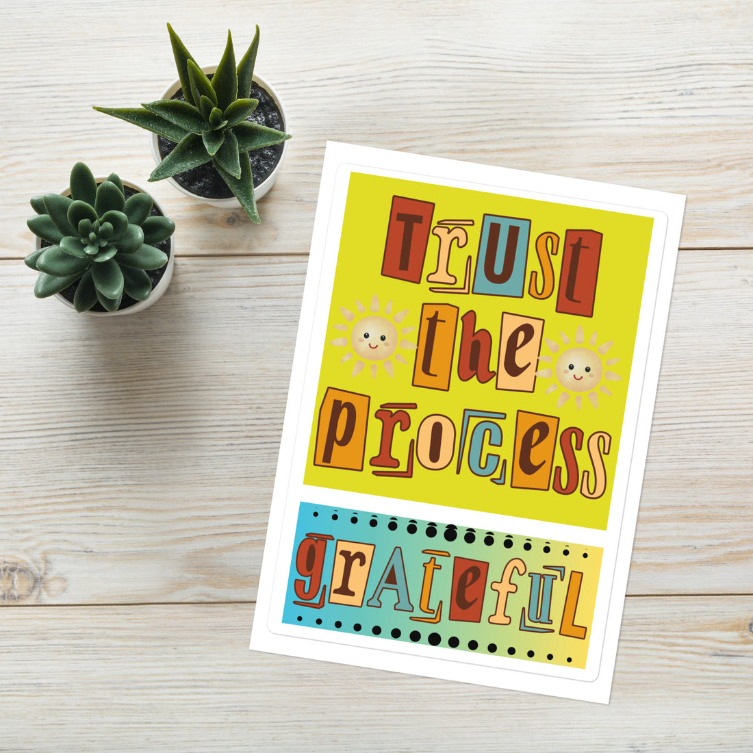 Trust the Process Motivational Affirmation: Kiss Cut Sticker Sheet Large