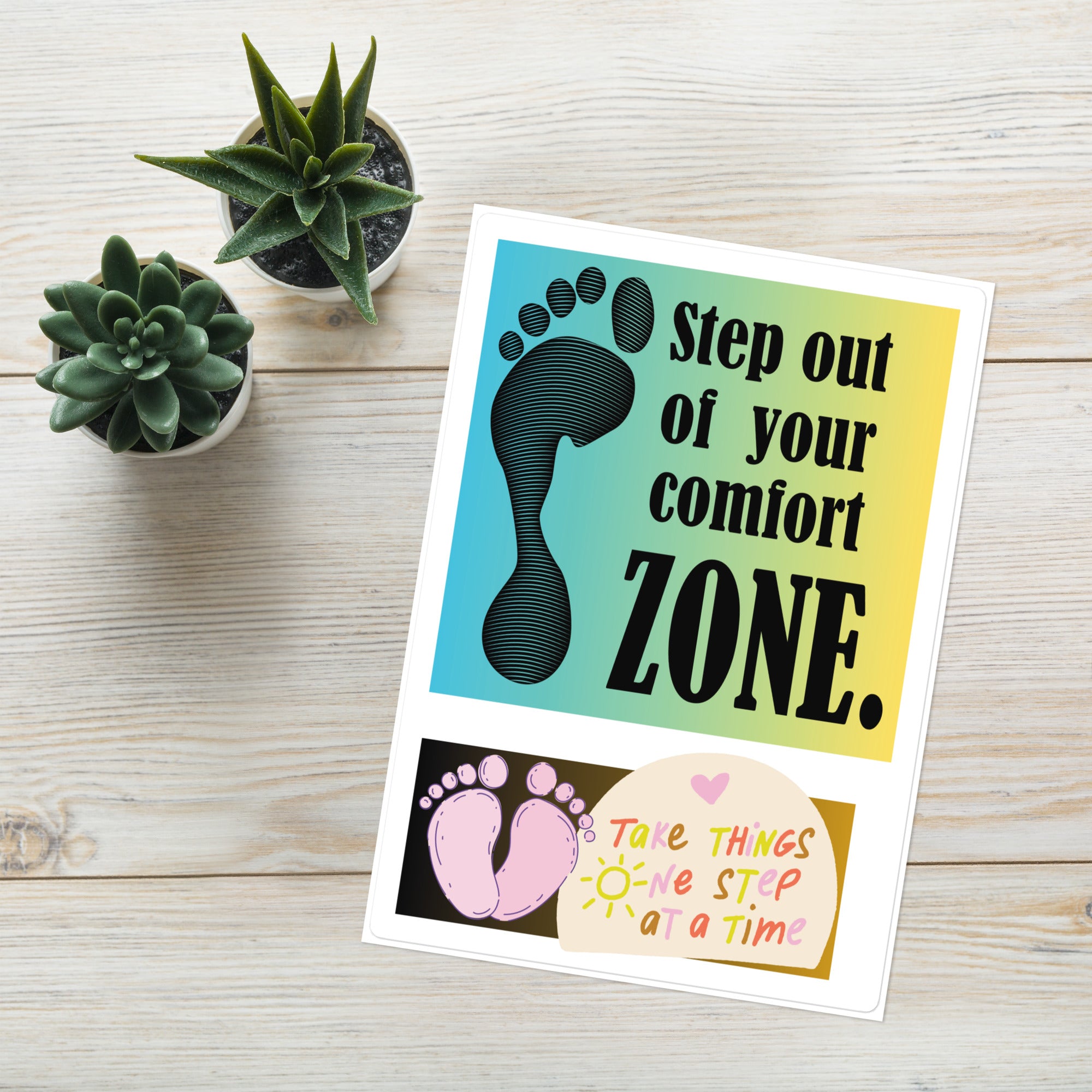 Step Out Motivational Affirmation: Kiss Cut Sticker Sheet Large