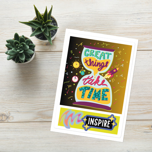 Great Things Motivational Affirmation: Kiss Cut Sticker Sheet 7"