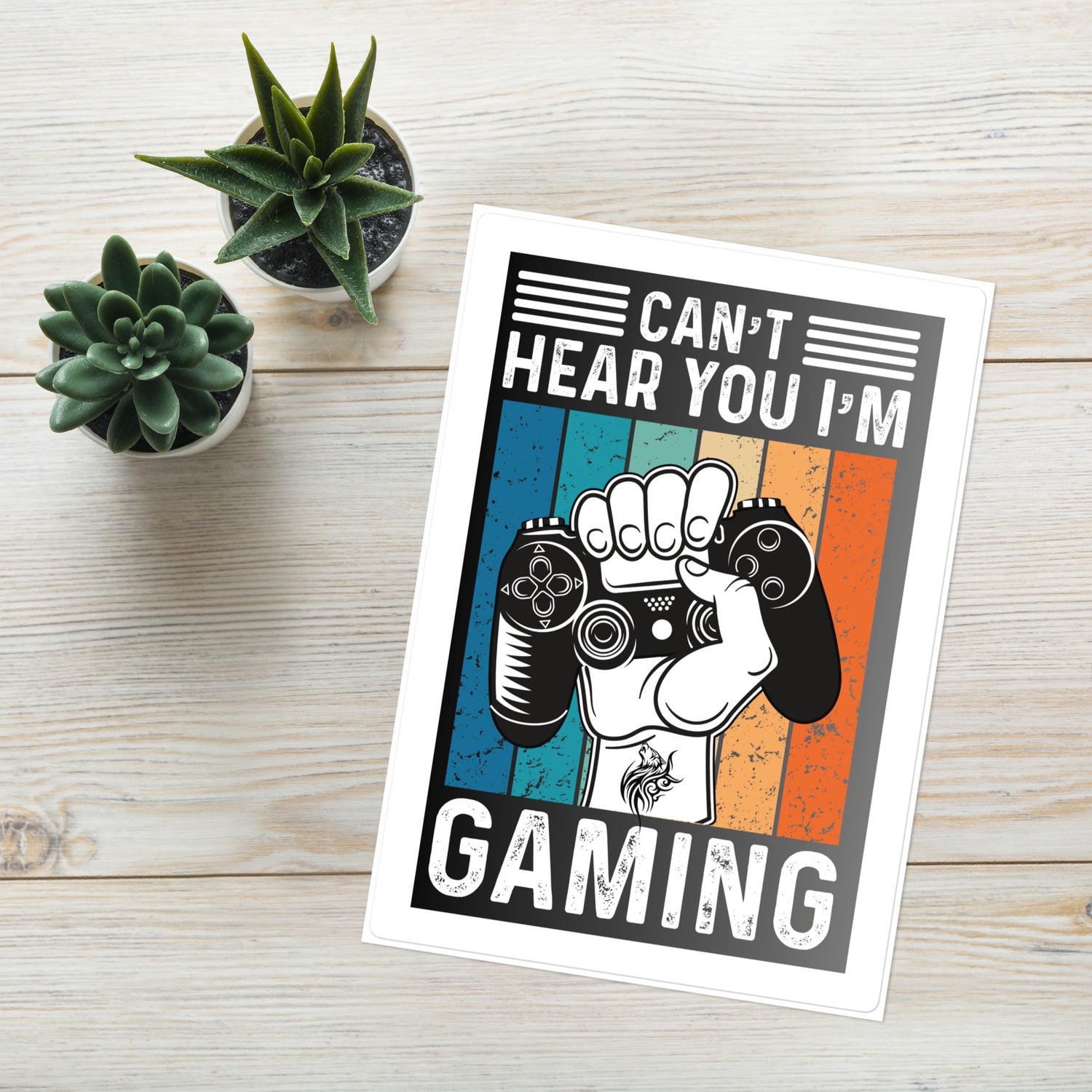 Gaming Fist Motivational: Kiss Cut Sticker Sheet Large 7&quot;