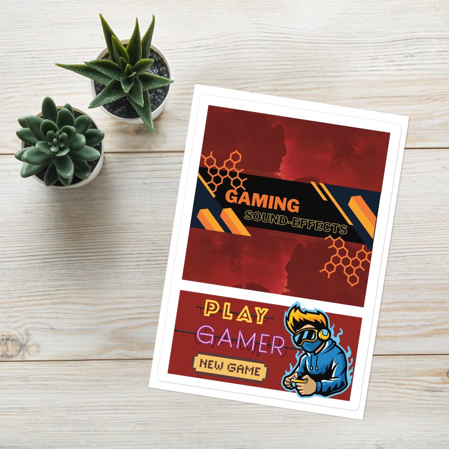 Gaming Gamer Design: Kiss Cut Sticker Sheet Large