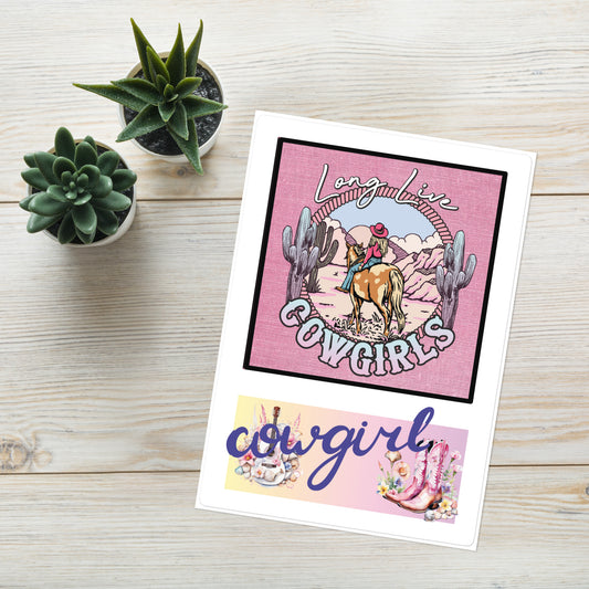 Long Live Cowgirl Designs: Kiss Cut Sticker Sheet Large