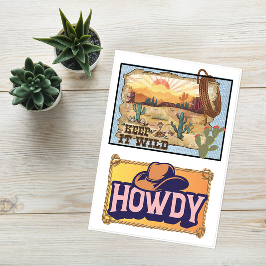 Howdy Cowboy Country Western Designs: Kiss Cut Sticker Sheet Large