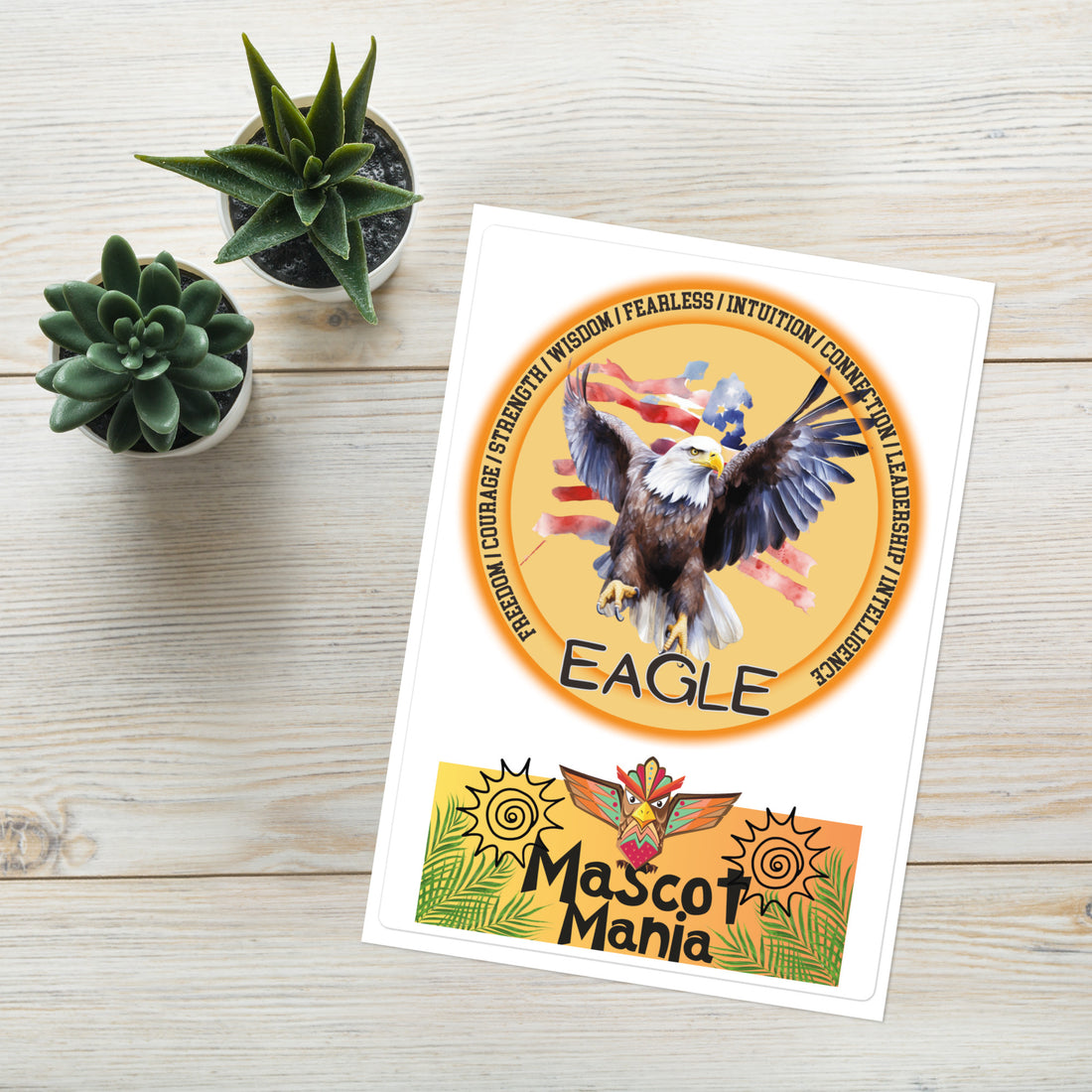 Mascot Totem Spirit Animal Guides Kiss Cut Sticker Eagle: Large