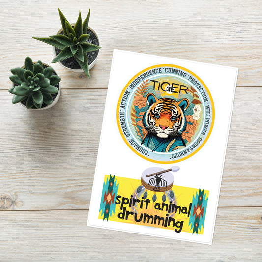 Mascot Totem Spirit Animal Guides Kiss Cut Sticker Tiger: Large