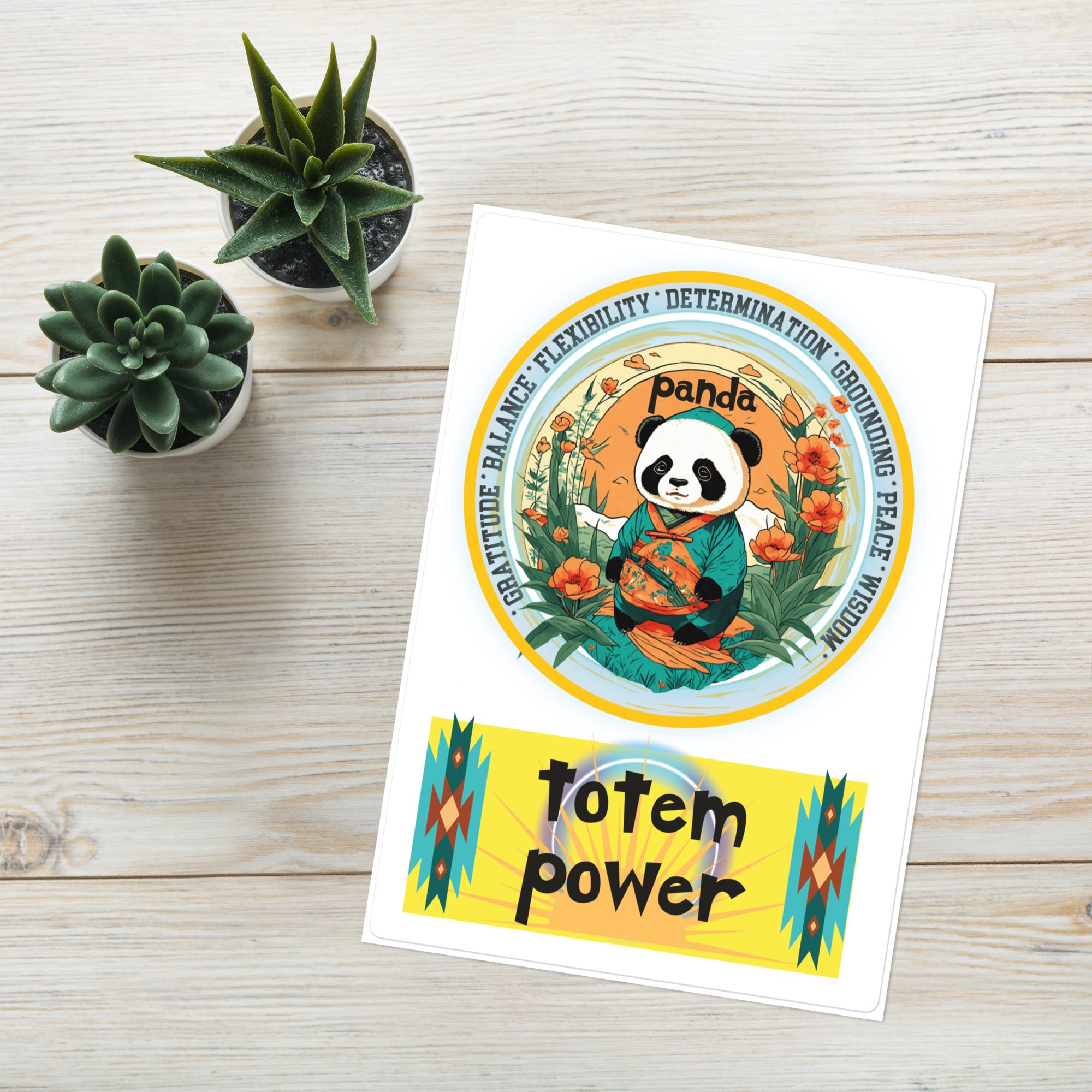 Mascot Totem Spirit Animal Guides Kiss Cut Sticker Panda: Large