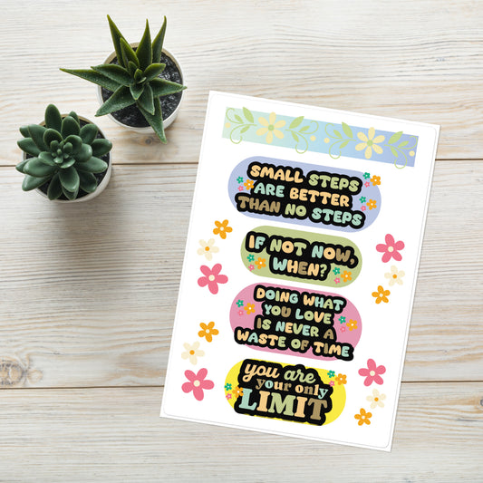 Motivational Affirmation Quote Sticker Sheet Large