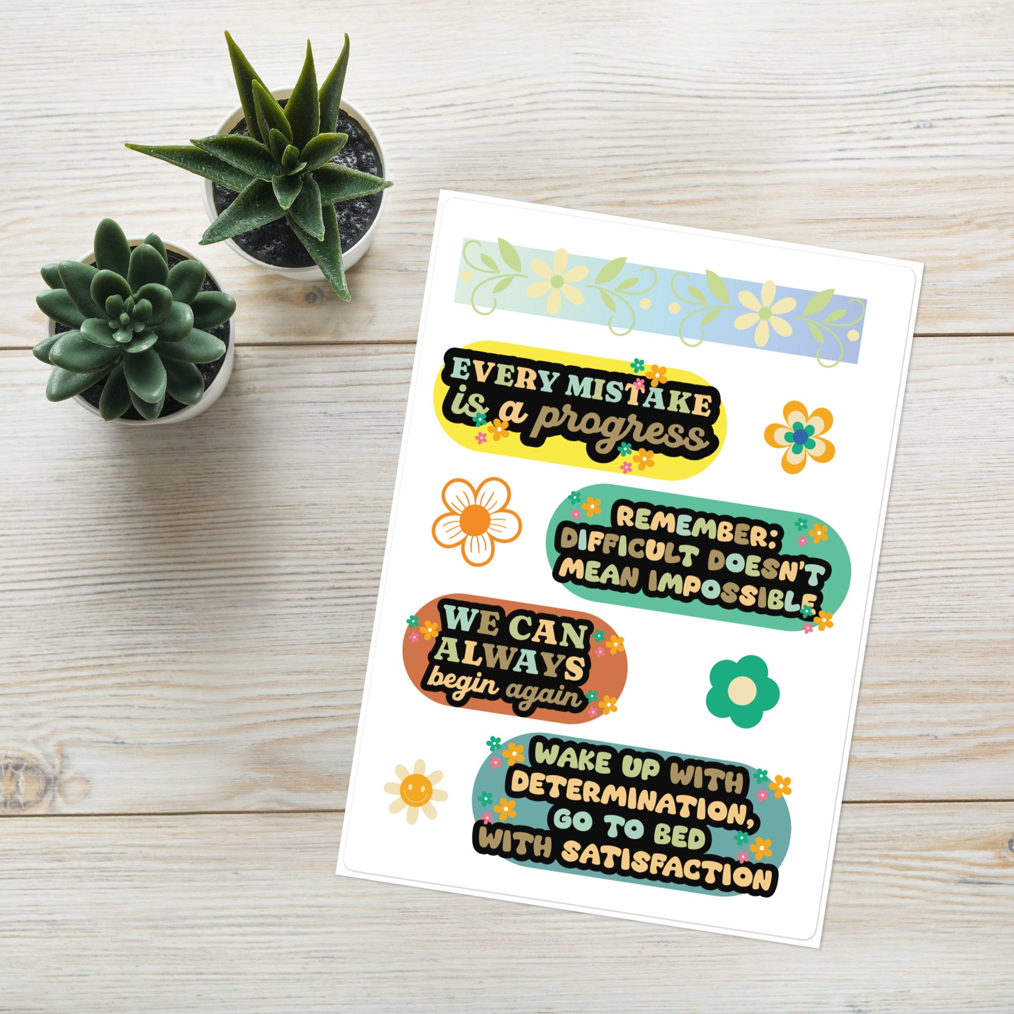 Motivational Affirmation Quote Sticker Sheet Large