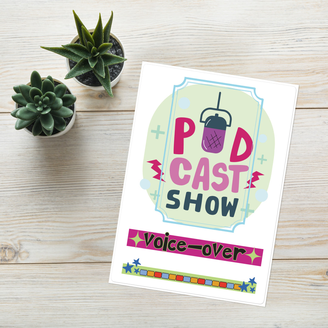 Podcast Recording Booth Sticker Sheet Large