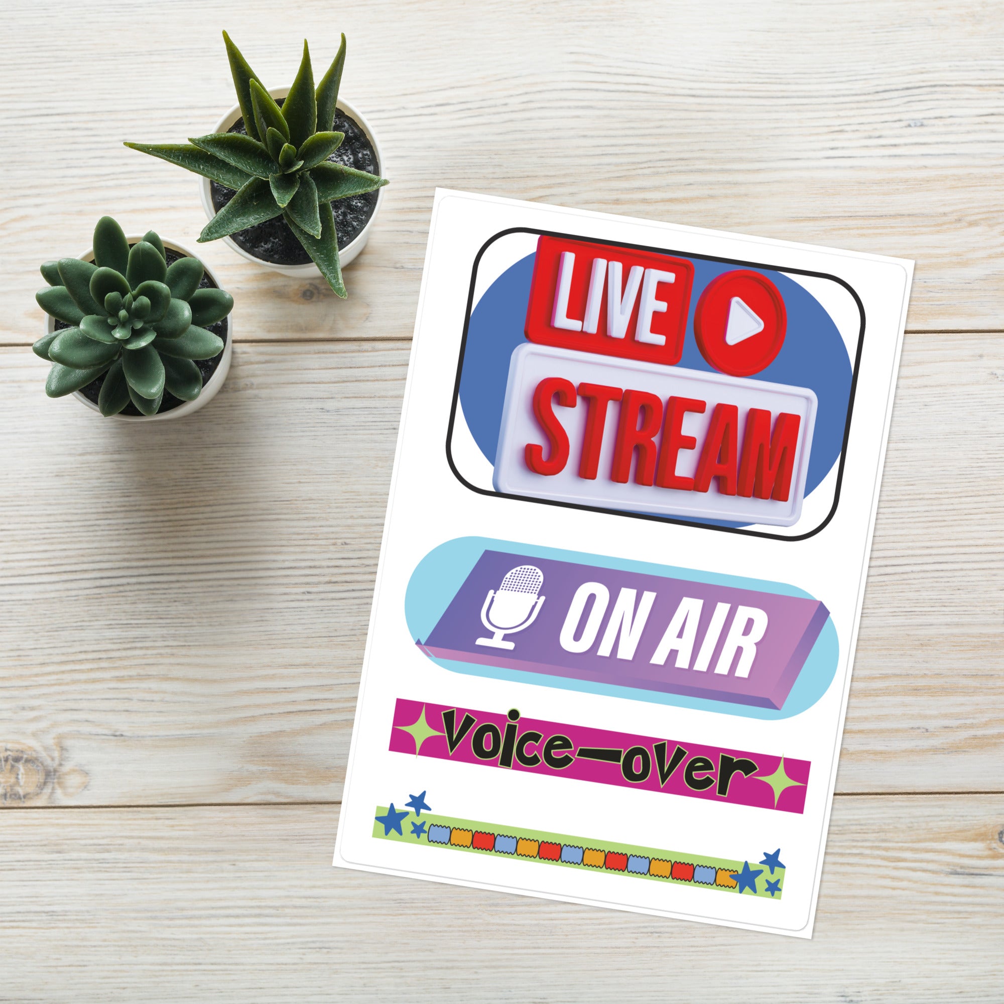 LIVE STREAMING Recording Booth Sticker Sheet Large