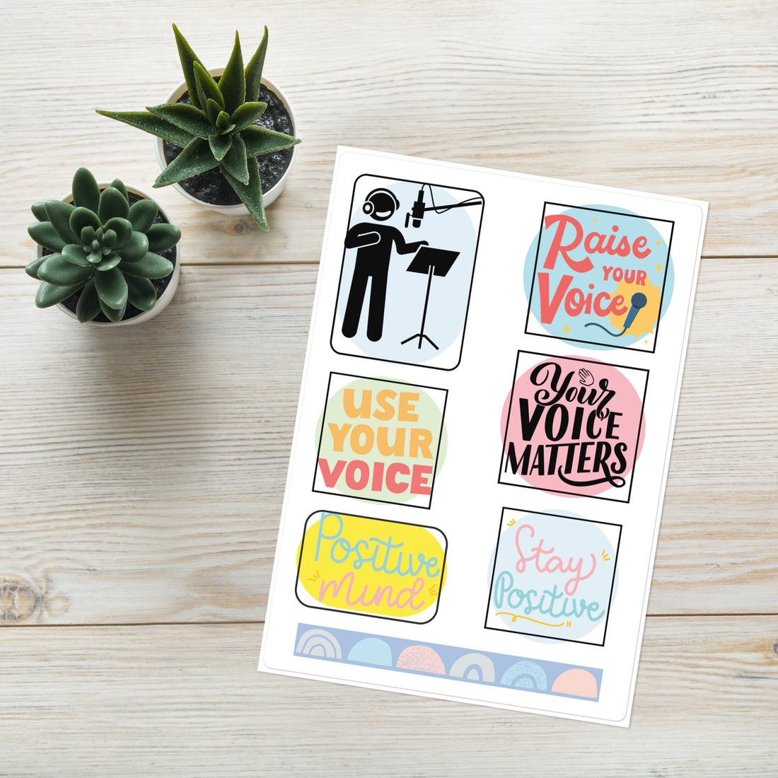 Motivational Affirmation Quote VOICE Sticker Sheet Large