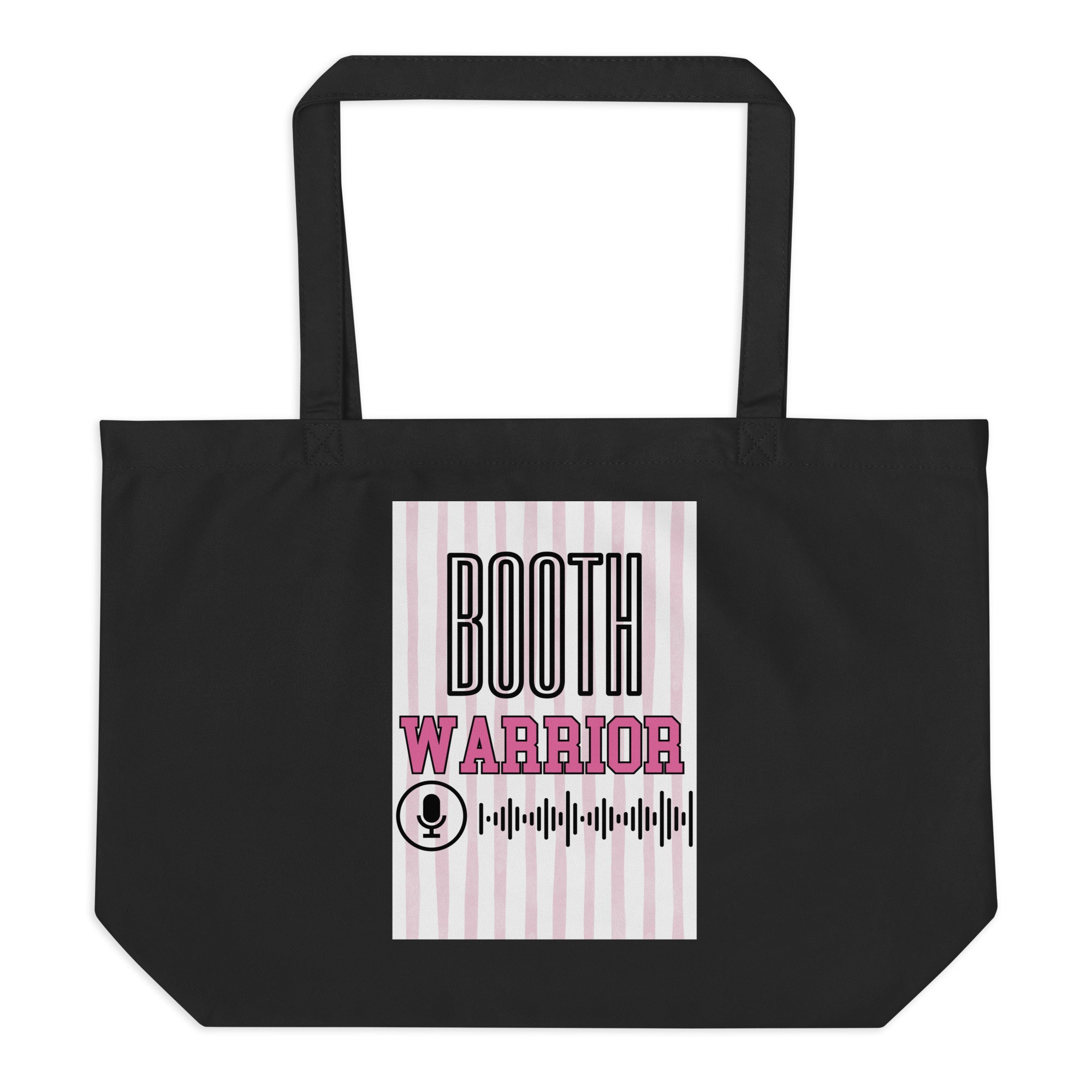 SOTVO Voice Actor Large Organic Cotton Tote Bag: Pink Booth Warrior Style