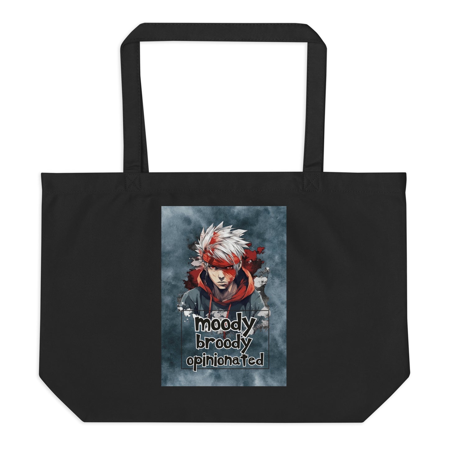 SOTVO Voice Actor Large Organic Cotton Tote Bag: Moody Broody Style