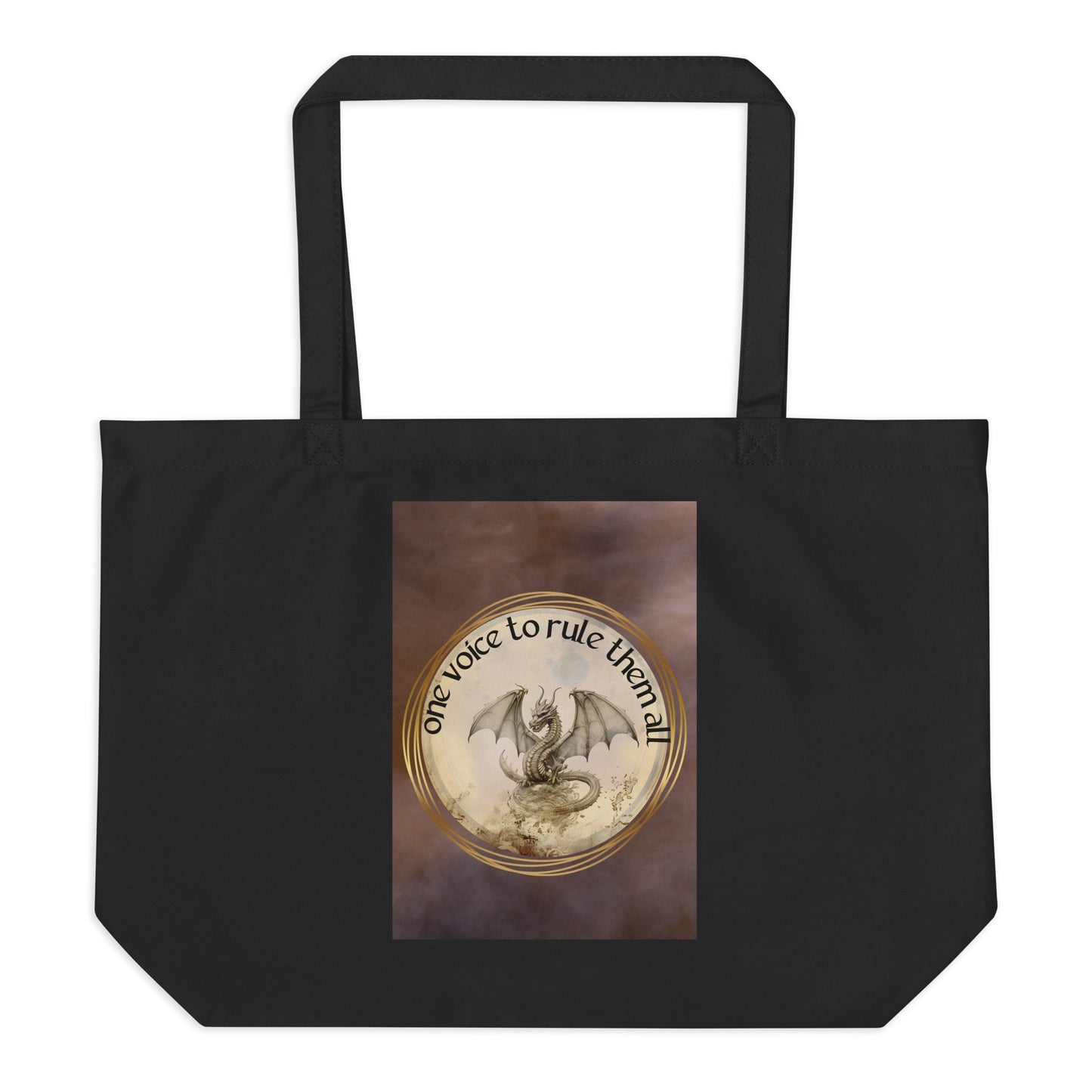 SOTVO Voice Actor Large Organic Cotton Tote Bag: One Voice Dragon Style