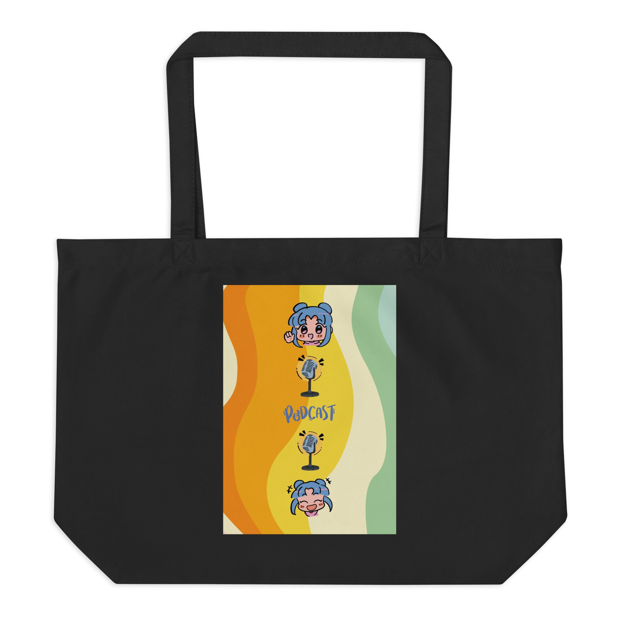 SOTVO Voice Actor Large Organic Cotton Tote Bag: Podcast Style