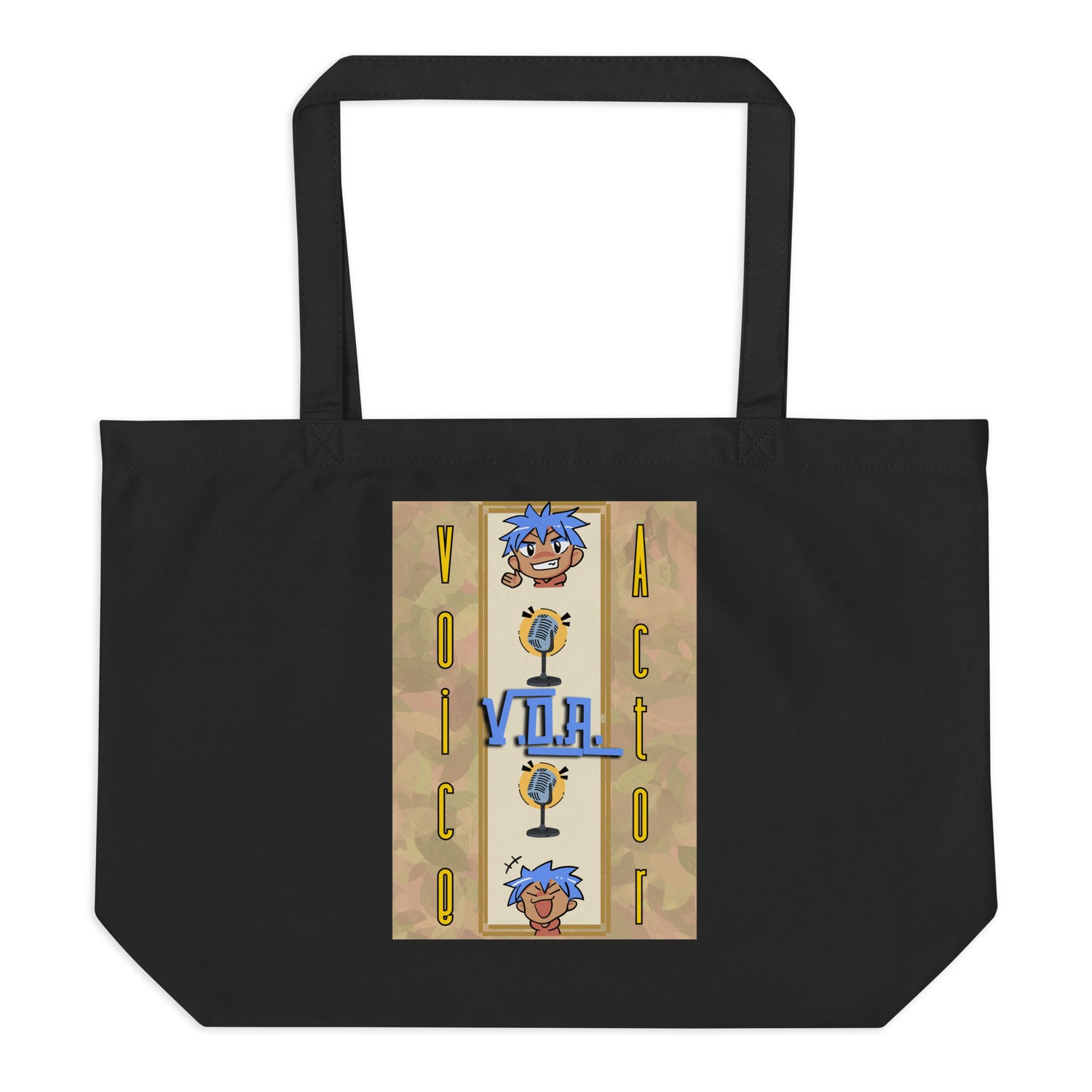 SOTVO Voice Actor Large Organic Cotton Tote Bag: V.O.A. Style