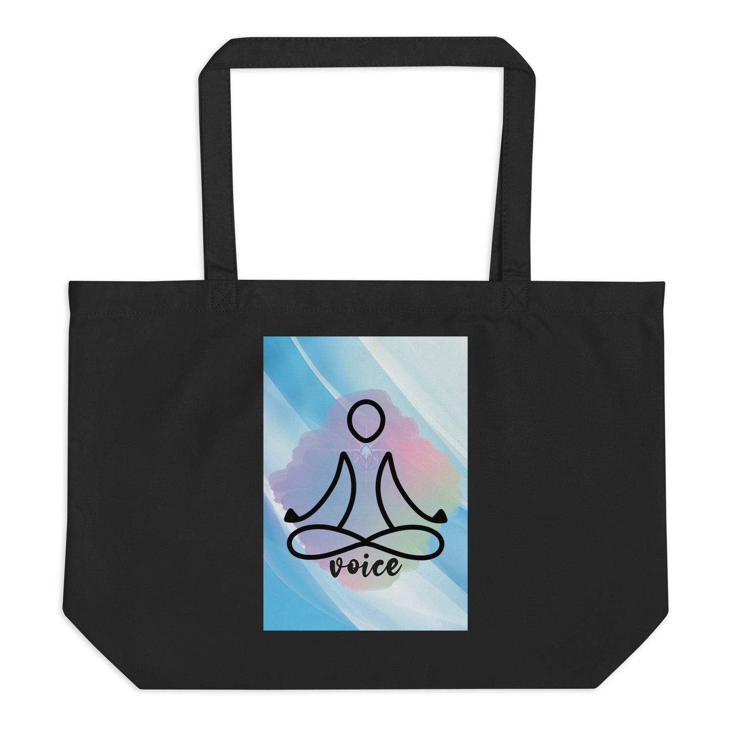 SOTVO Voice Actor Large Organic Cotton Tote Bag: Zen Yoga Style