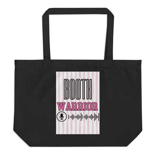 SOTVO Voice Actor Large Organic Cotton Tote Bag: Pink Booth Warrior Style