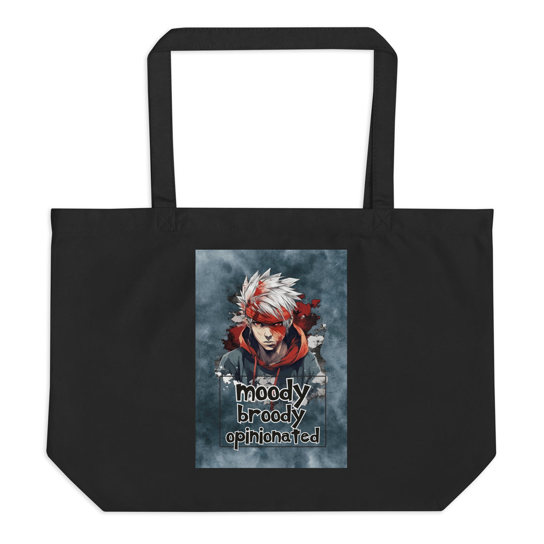 SOTVO Voice Actor Large Organic Cotton Tote Bag: Moody Broody Style