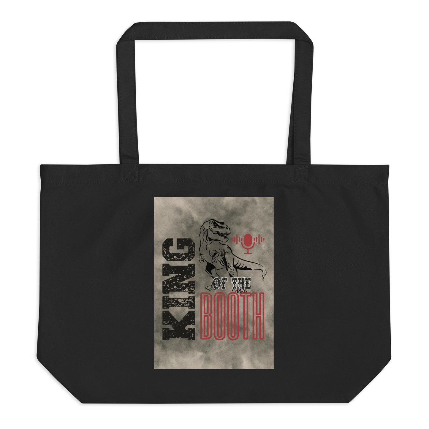 SOTVO Voice Actor Large Organic Cotton Tote Bag: King of Booth: T-Rex Style