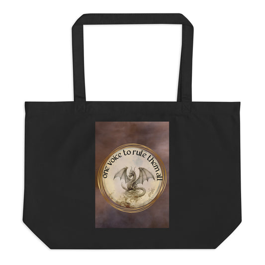 SOTVO Voice Actor Large Organic Cotton Tote Bag: One Voice Dragon Style