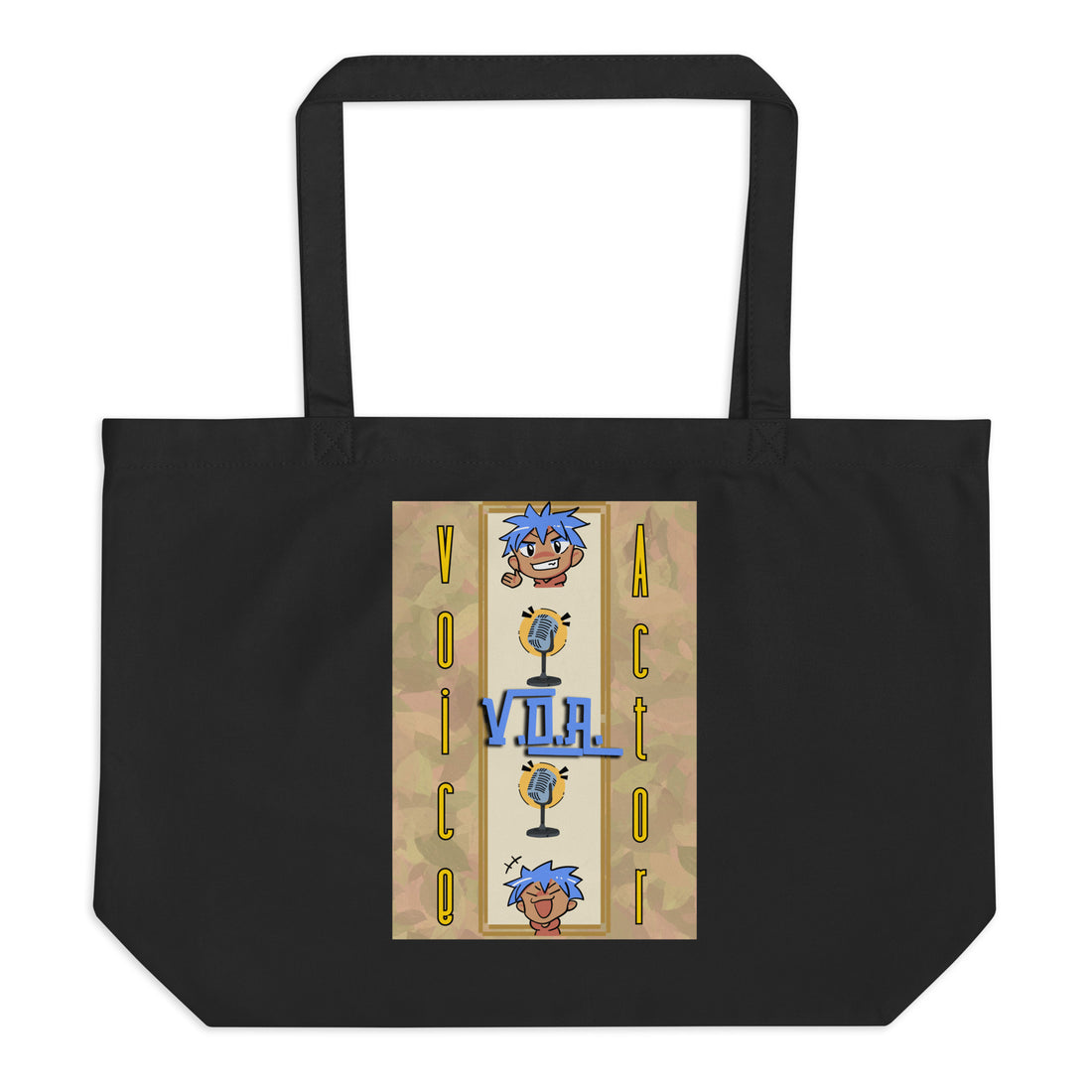 SOTVO Voice Actor Large Organic Cotton Tote Bag: V.O.A. Style