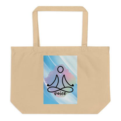 SOTVO Voice Actor Large Organic Cotton Tote Bag: Zen Yoga Style