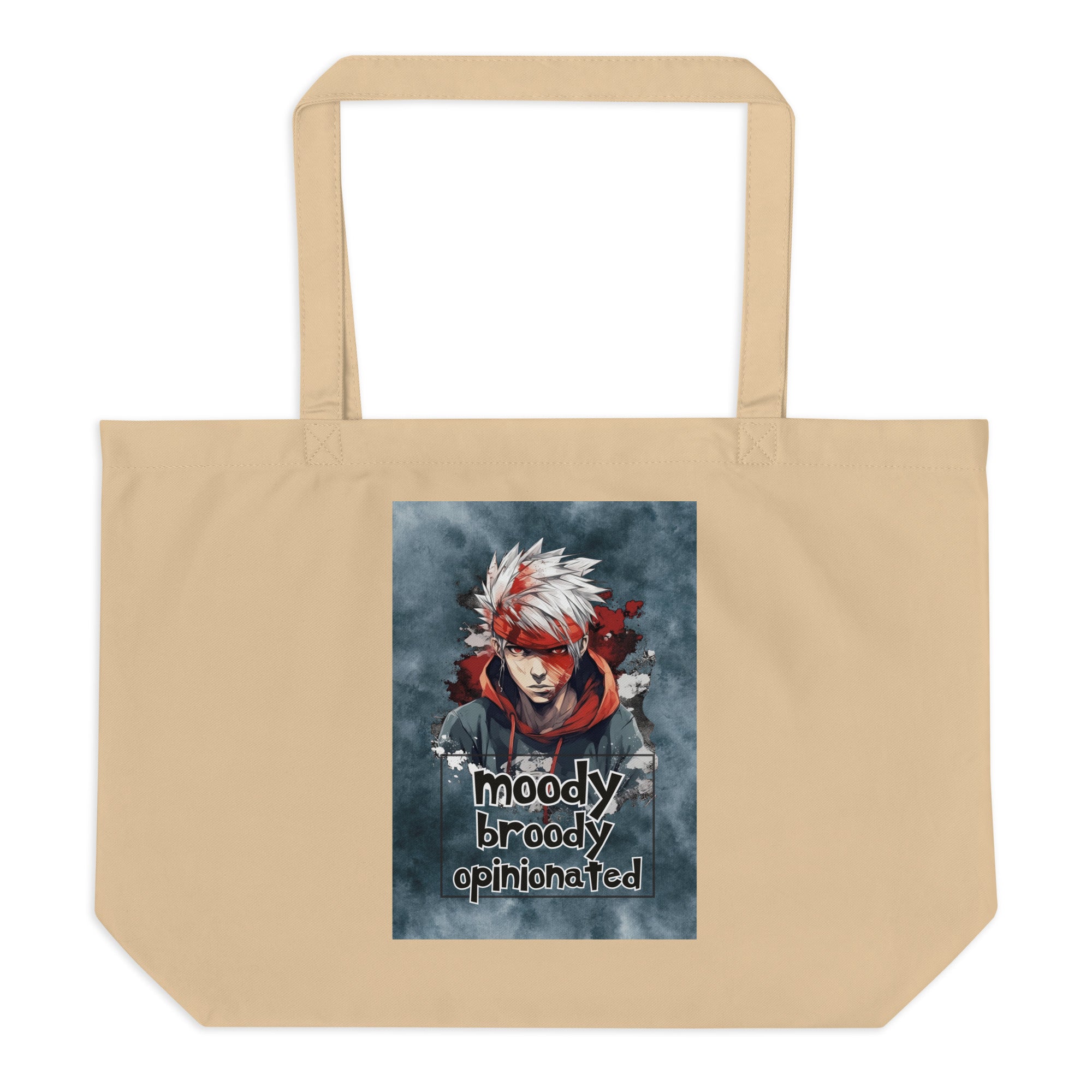 SOTVO Voice Actor Large Organic Cotton Tote Bag: Moody Broody Style