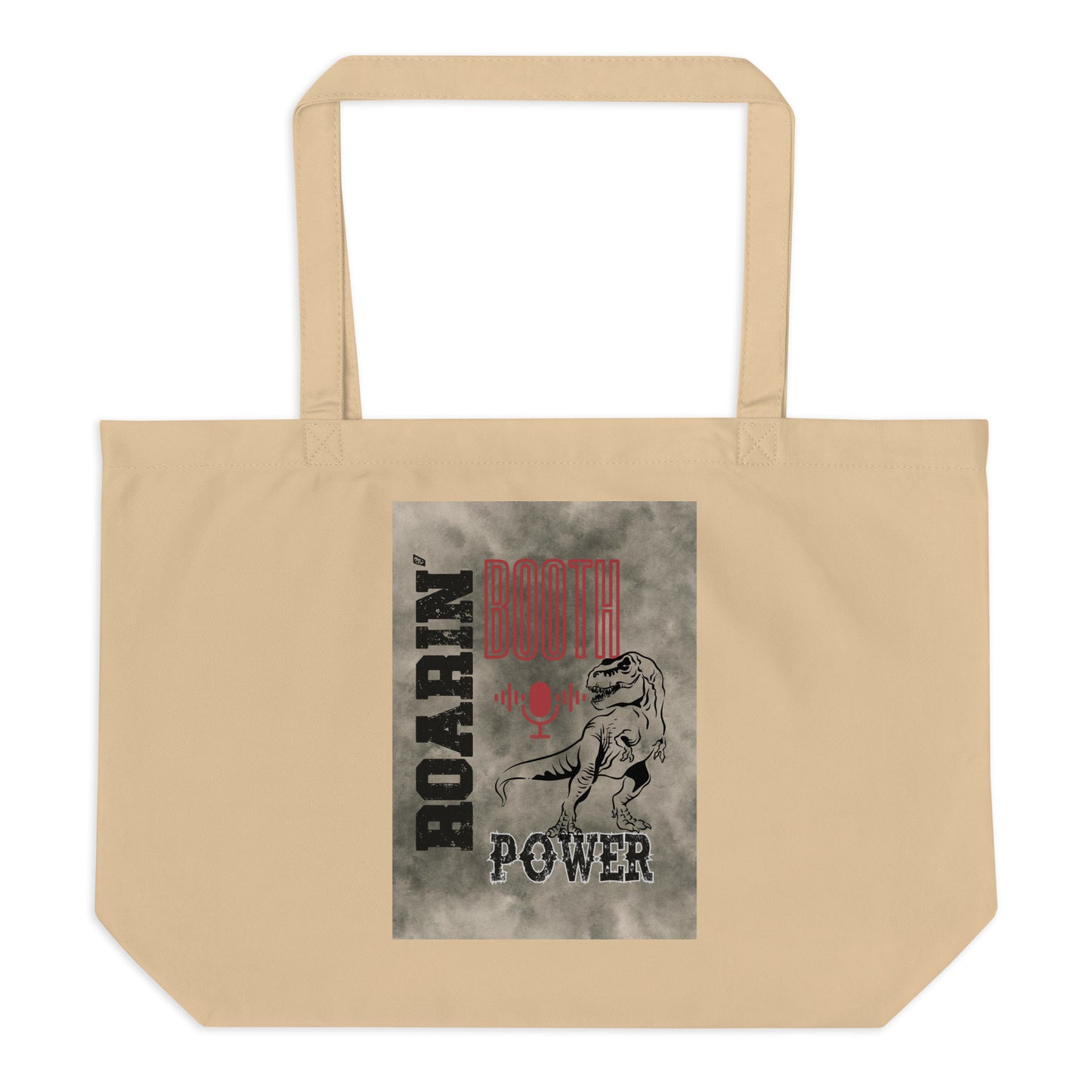 SOTVO Voice Actor Large Organic Cotton Tote Bag: King of Booth: T-Rex Style