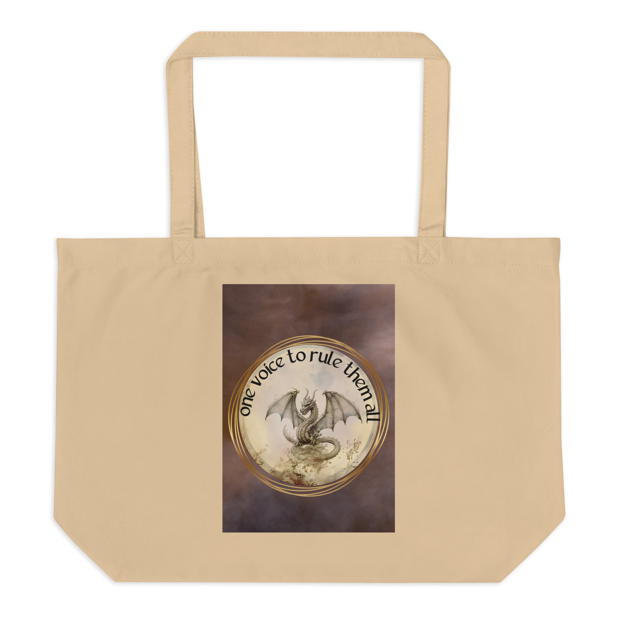 SOTVO Voice Actor Large Organic Cotton Tote Bag: One Voice Dragon Style