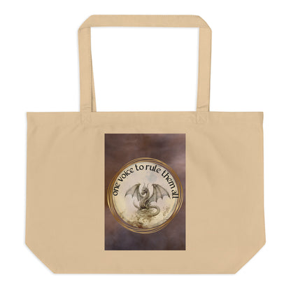 SOTVO Voice Actor Large Organic Cotton Tote Bag: One Voice Dragon Style