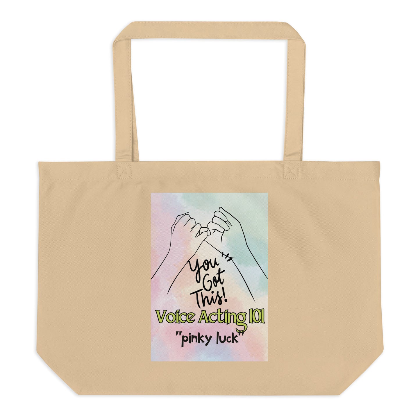 SOTVO Voice Actor Large Organic Cotton Tote Bag: Pinky Luck Style