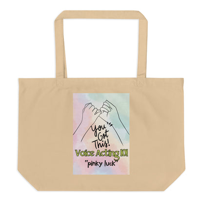 SOTVO Voice Actor Large Organic Cotton Tote Bag: Pinky Luck Style