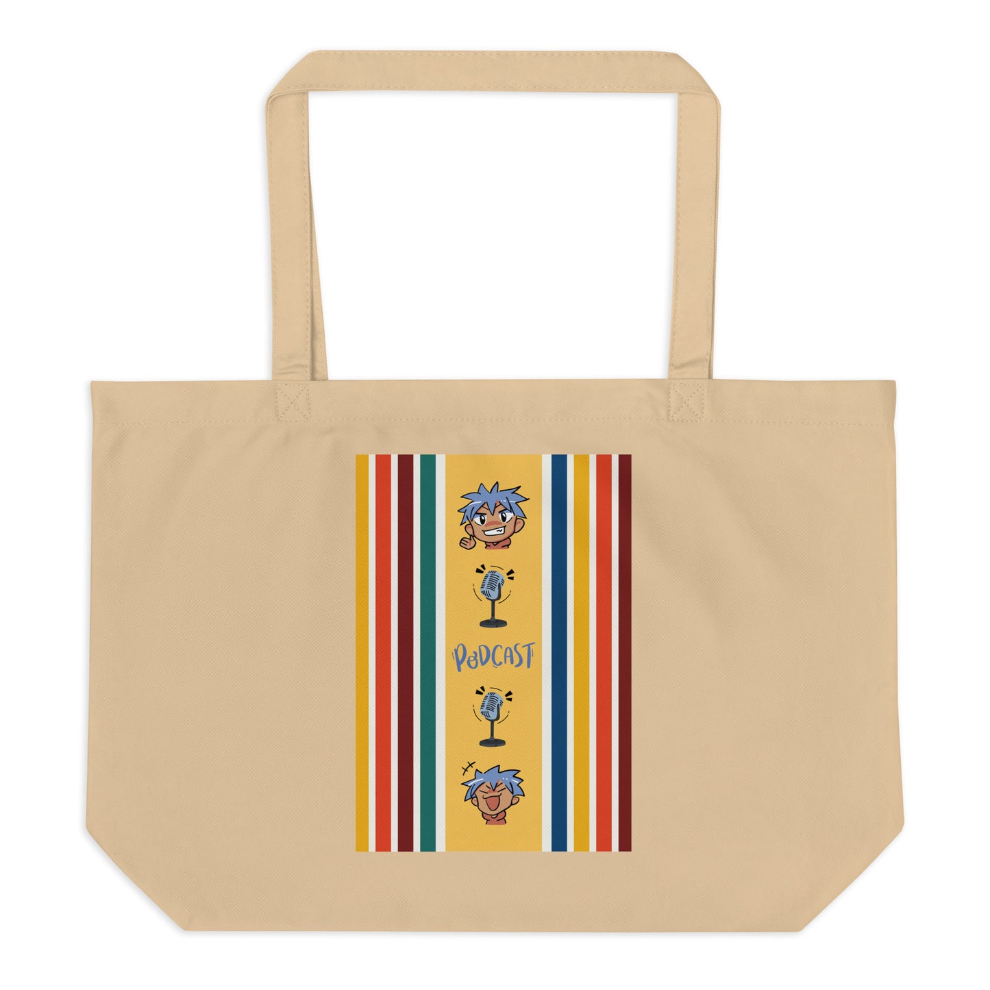 SOTVO Voice Actor Large Organic Cotton Tote Bag: Podcast Style
