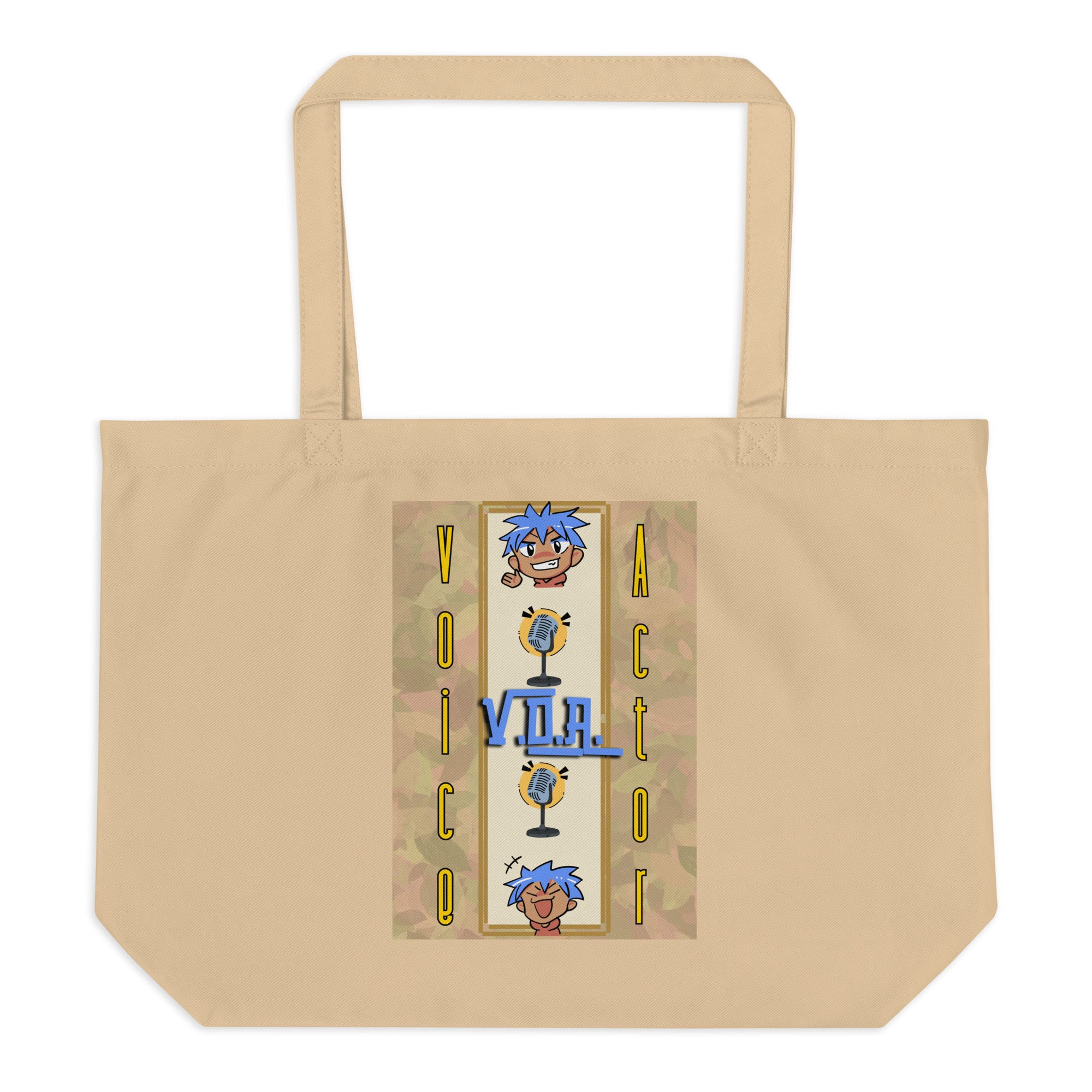 SOTVO Voice Actor Large Organic Cotton Tote Bag: V.O.A. Style