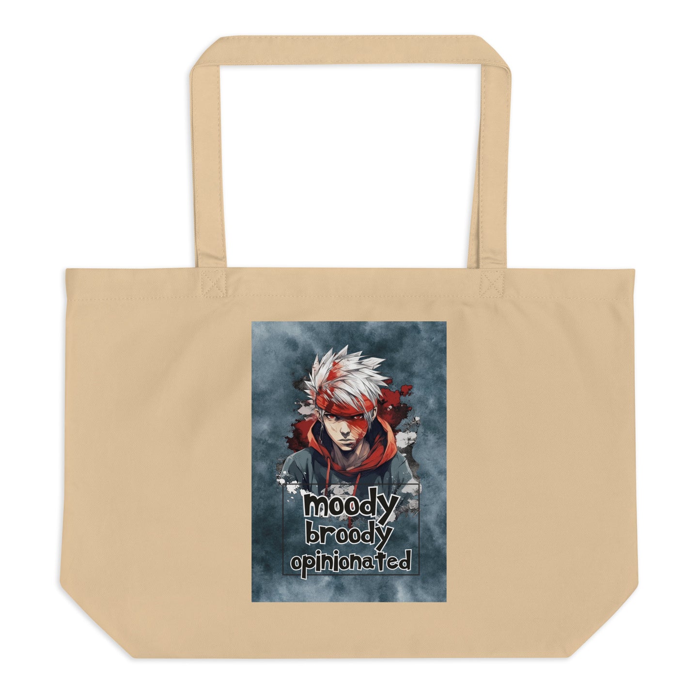 SOTVO Voice Actor Large Organic Cotton Tote Bag: Moody Broody Style