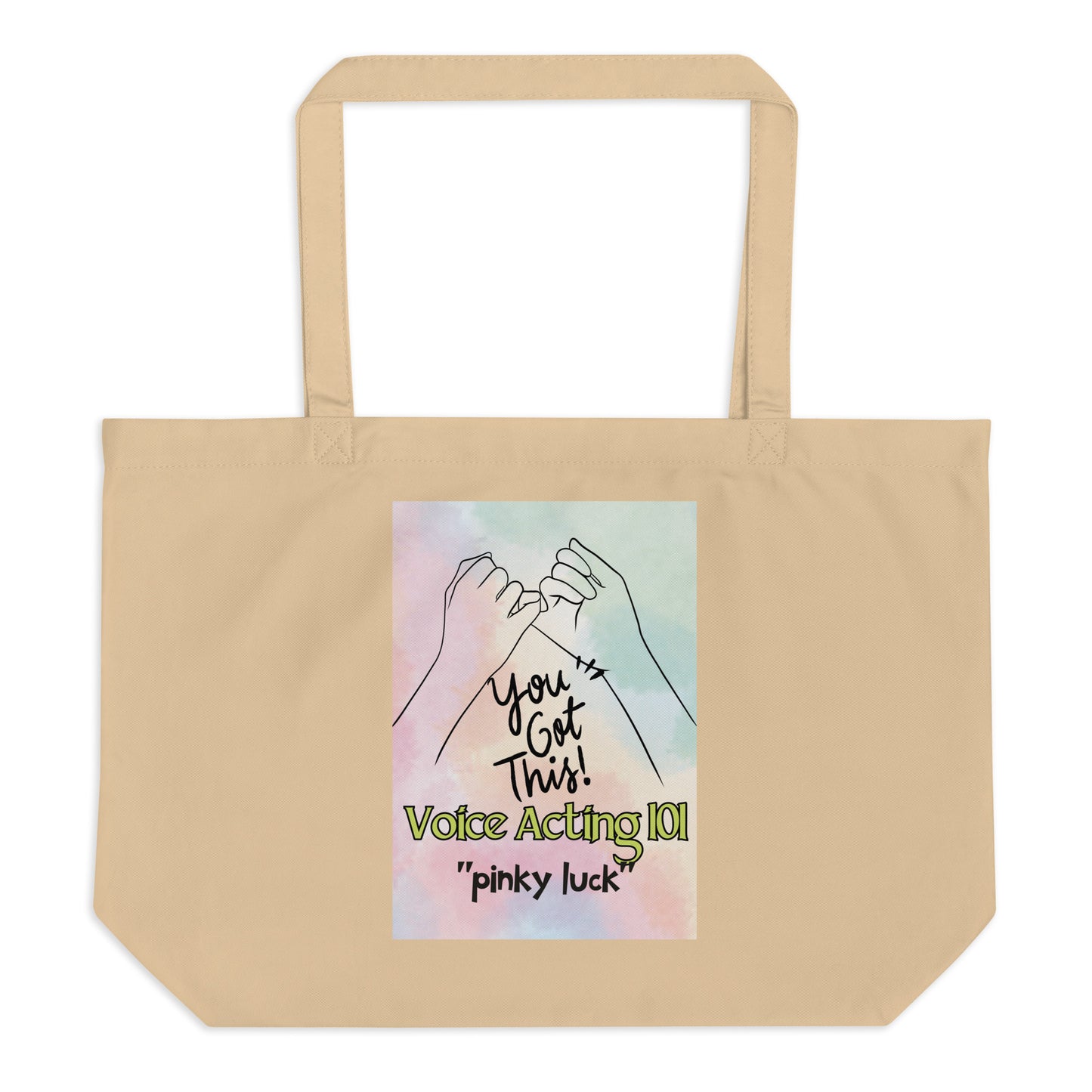 SOTVO Voice Actor Large Organic Cotton Tote Bag: Pinky Luck Style