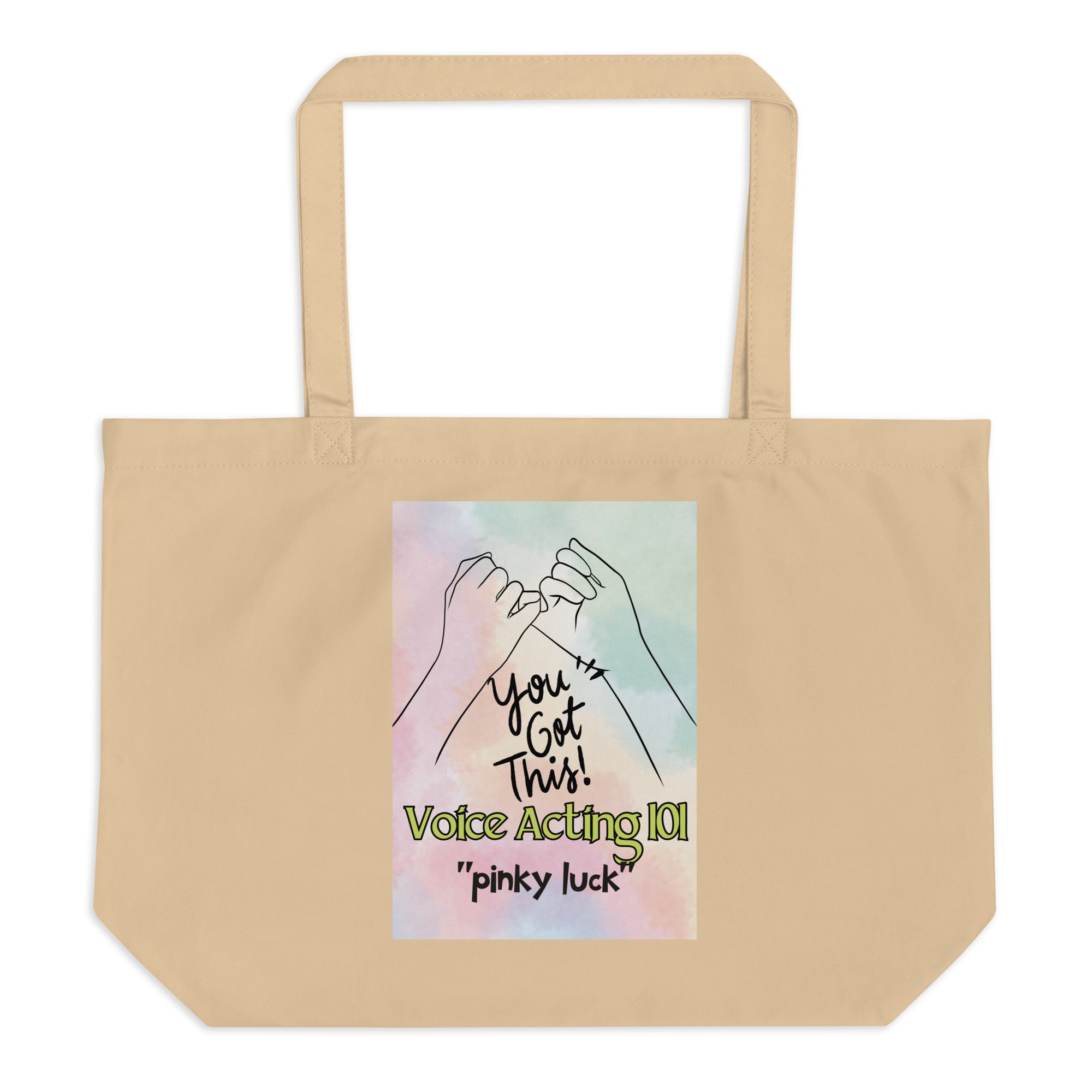 SOTVO Voice Actor Large Organic Cotton Tote Bag: Pinky Luck Style