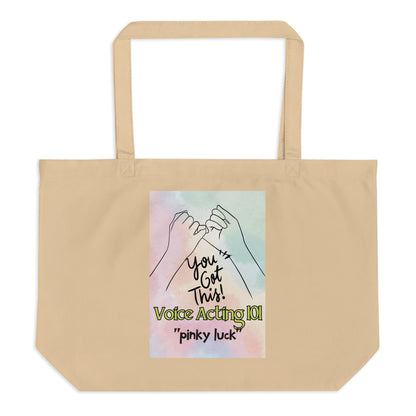 SOTVO Voice Actor Large Organic Cotton Tote Bag: Pinky Luck Style