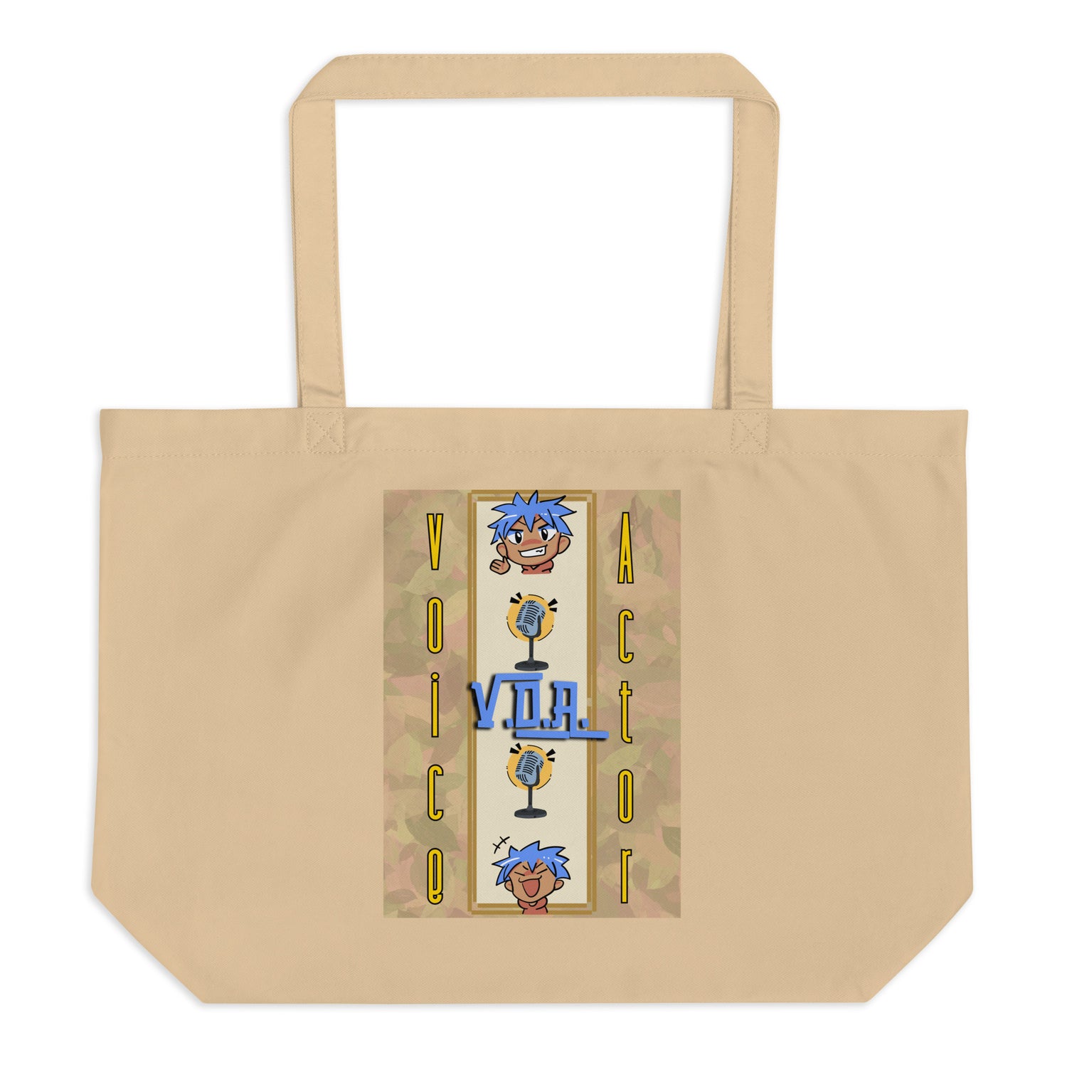 SOTVO Voice Actor Large Organic Cotton Tote Bag: V.O.A. Style