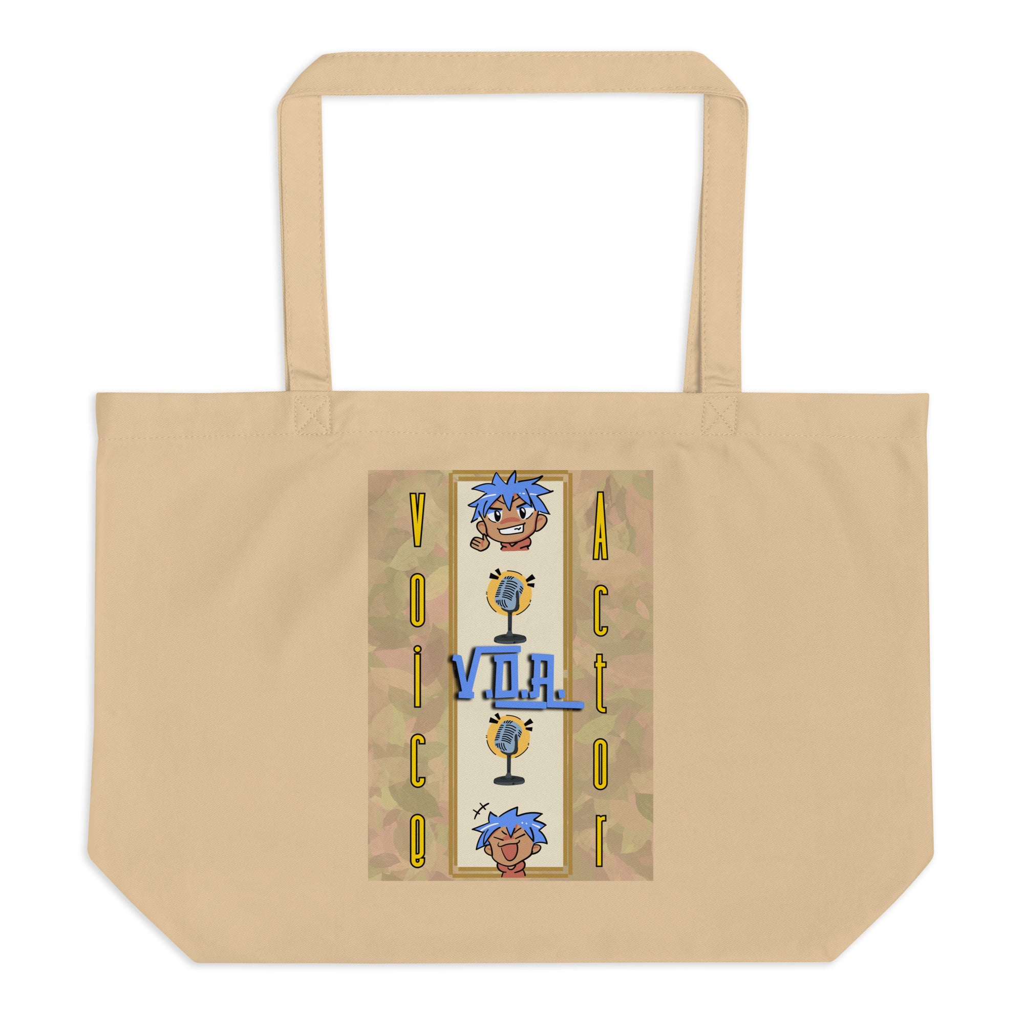 SOTVO Voice Actor Large Organic Cotton Tote Bag: V.O.A. Style