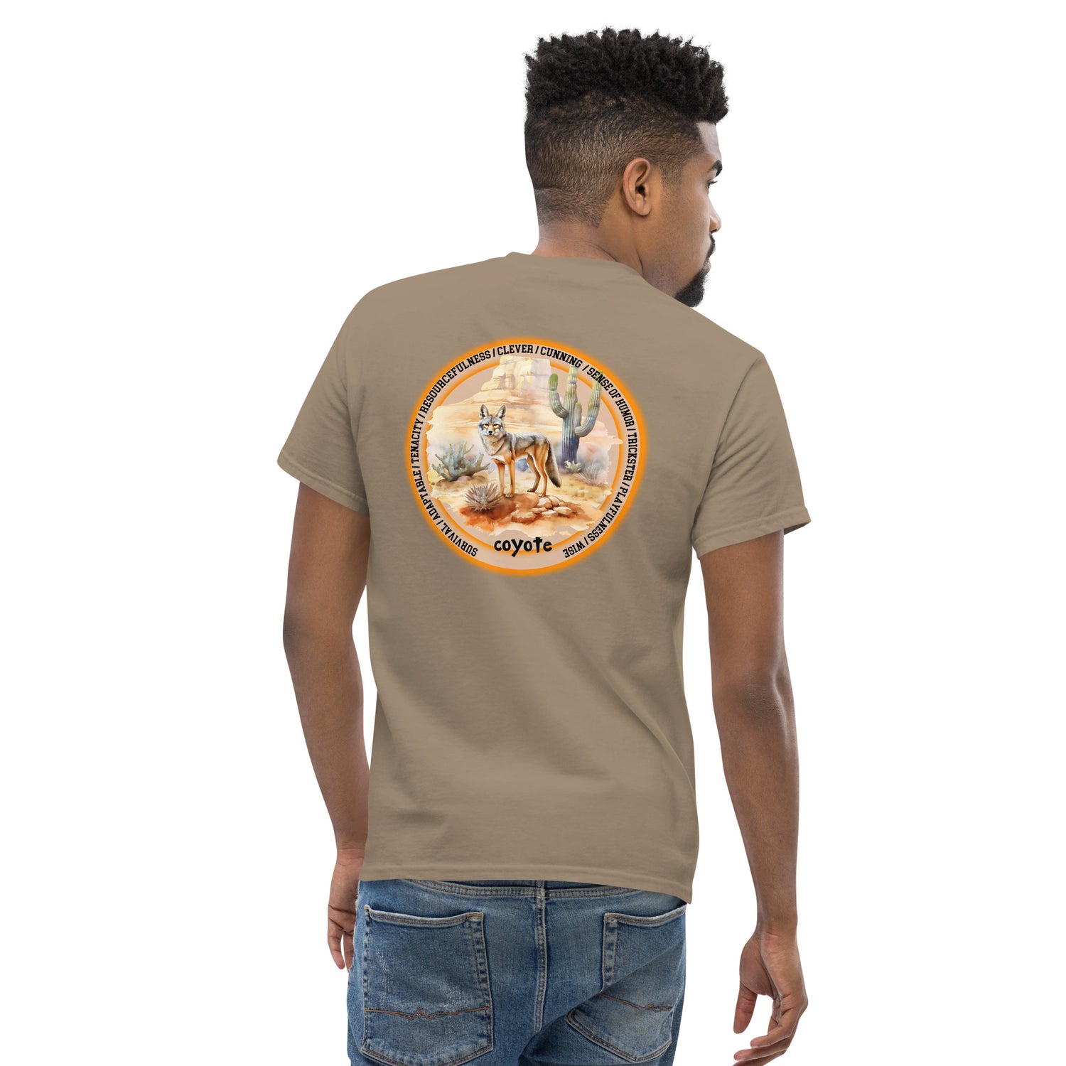 Mascot Spirit Animal Totem:  COYOTE: Men’s Classic Tee T-Shirt: Gildan