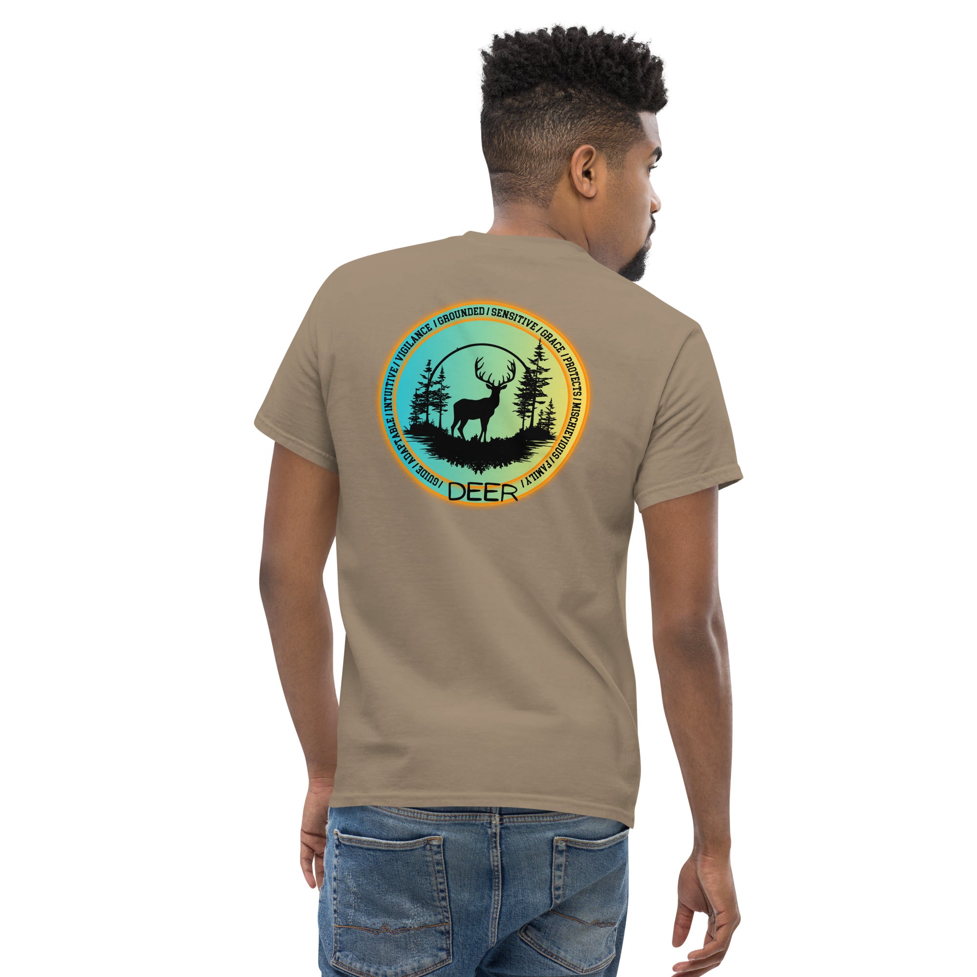 Mascot Spirit Animal Totem:  DEER: Men’s Classic Tee T-Shirt: Gildan