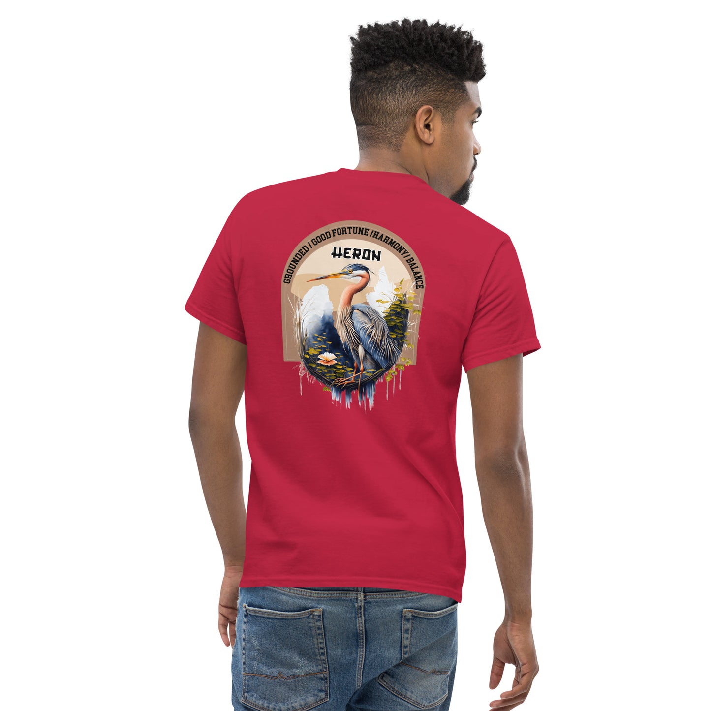 Mascot Spirit Animal Totem:  HERON: Men’s Classic Tee T-Shirt: Gildan