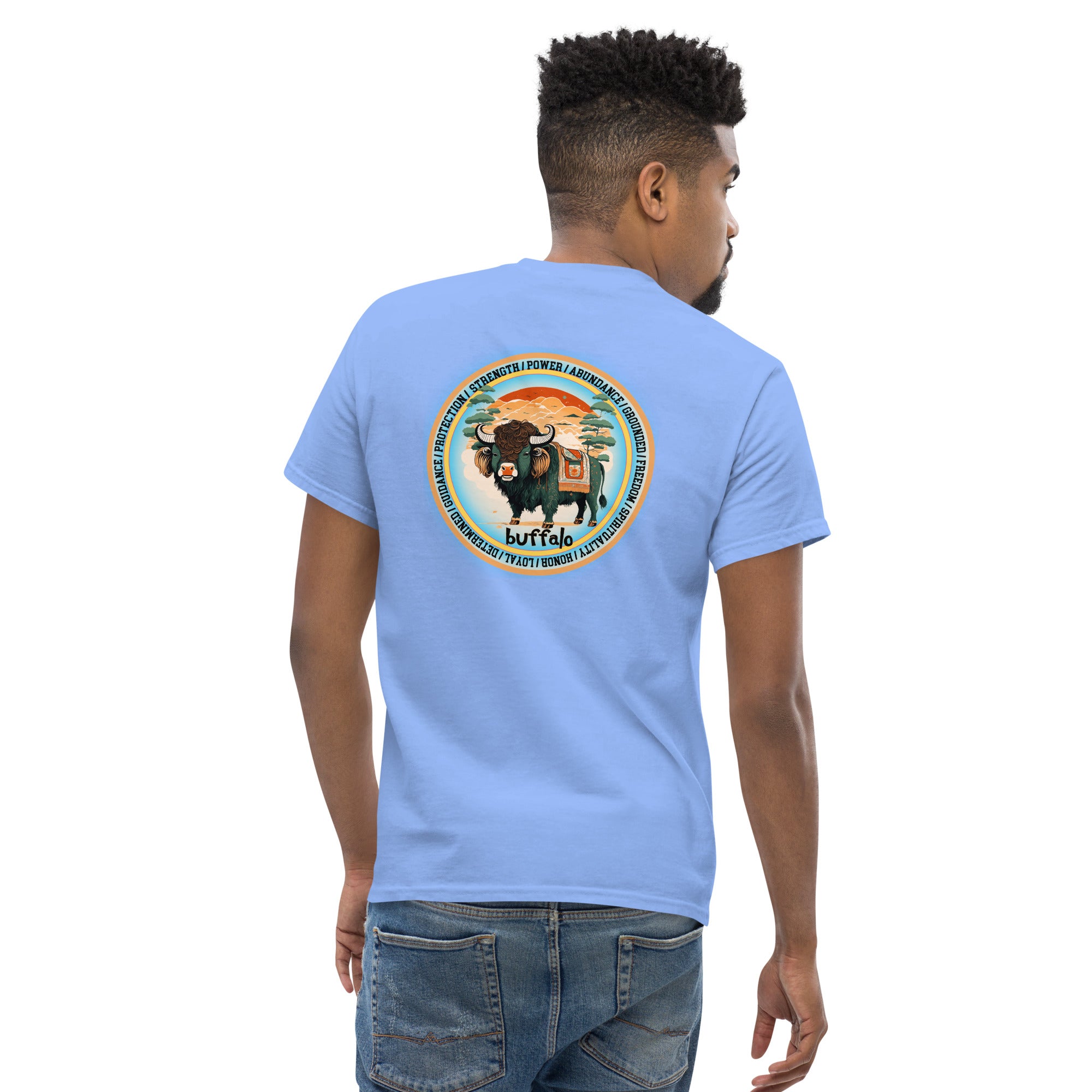 Mascot Spirit Animal Totem:  BUFFALO: Men’s Classic Tee T-Shirt: Gildan