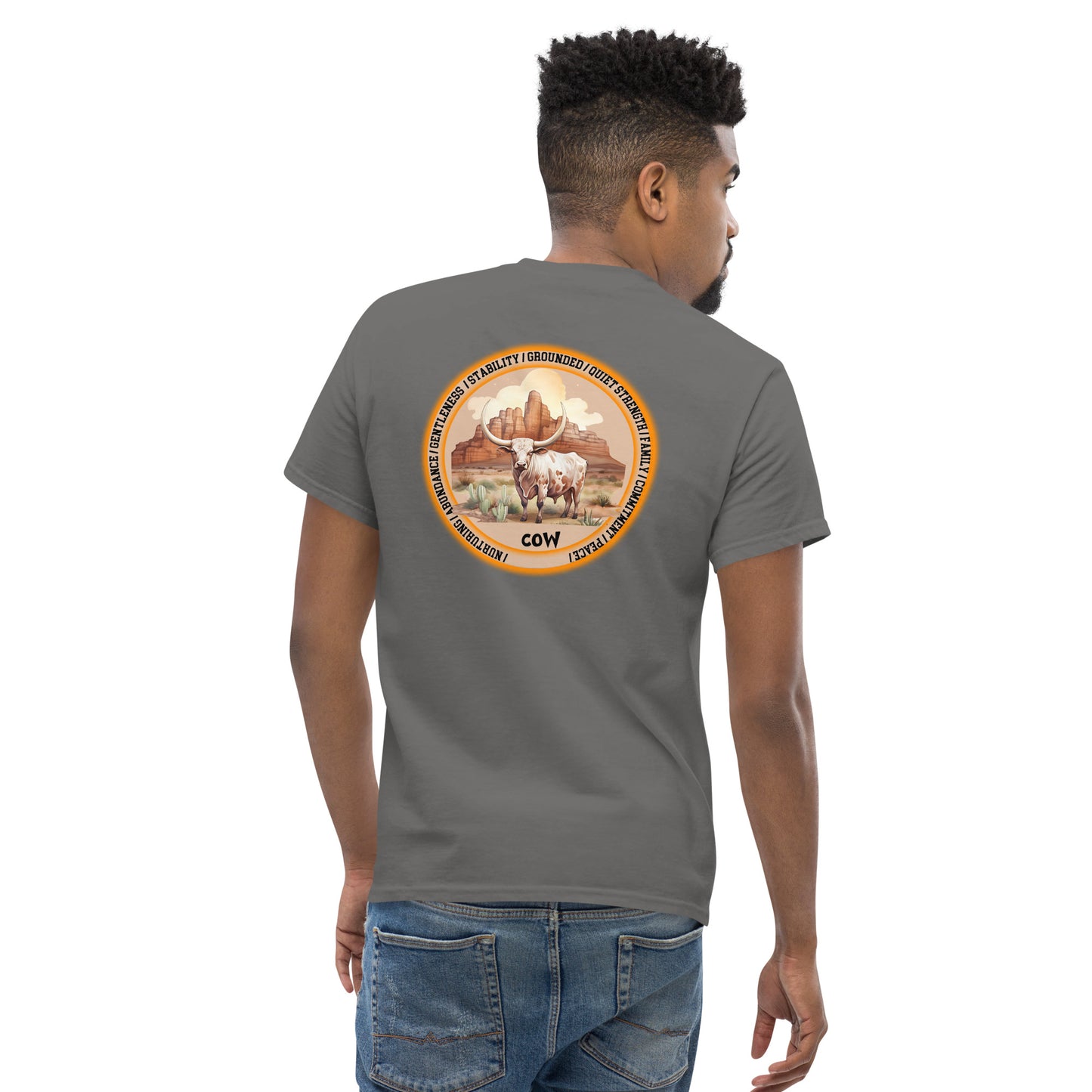 Mascot Spirit Animal Totem:  COW: Men’s Classic Tee T-Shirt: Gildan